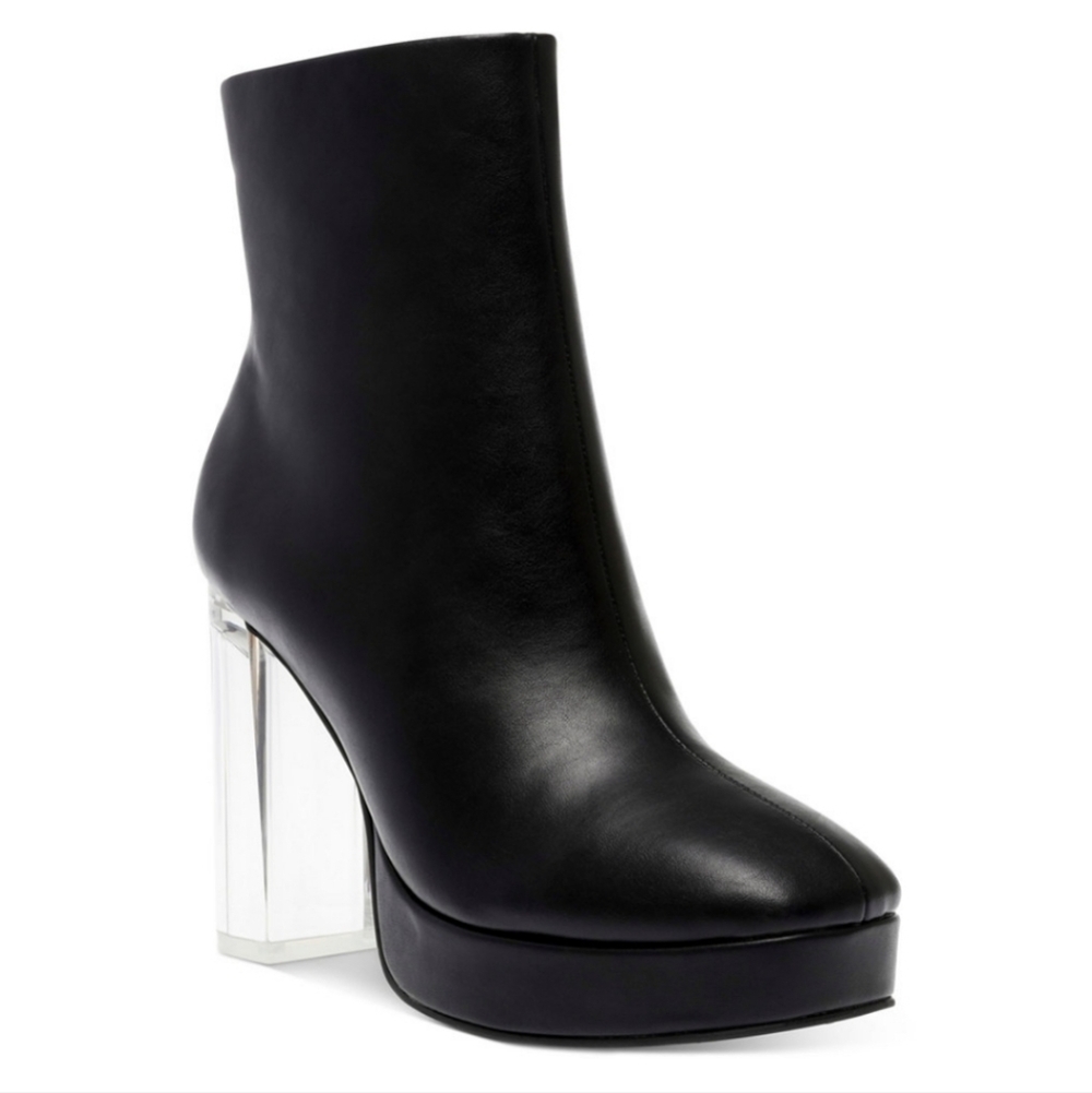 Charlee Lucite Bottom Platform Booties, Size 9.5 - Picture 1 of 6